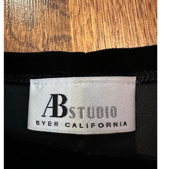 AB Studios Women's Velvet 3/4 Sleeve Top – Black – Size Large Elevated Casual - Picture 3 of 8